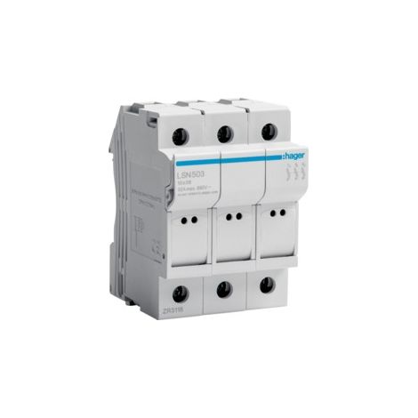 Portafusibile Hager 32A 3P 400V L38 3 moduli 10X38 LSN503
