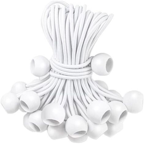 50 Pièces Tendeurs Elastique,Tendeur Elastique Boule,Tendeur Bache, Tendeur avec Boule,Sandow Elastique pour Bache,Tentes,Camping (1/5)