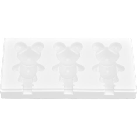 Moule à glaçons en silicone multi-grilles résistant à la chaleur, outil de cuisine DIY (forme d'ours à 3 grilles) (1/5)