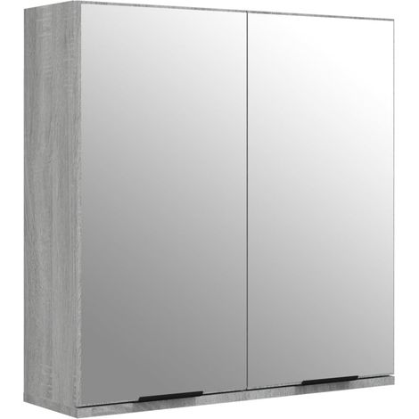Bathroom Mirror Cabinet Grey Sonoma 64x20x67 cm vidaXL