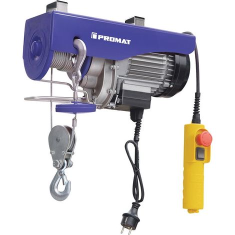 Paranco elettrico Trgf.200/400 kg potenza motore 750W altezza di sollevamento (lunghezza fune) 12/6m PROMAT