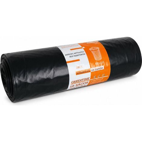 Paquet de 10 Sacs Poubelle ultra résistant 240 L,Format Grand Volume, Écologiques, Hermétiques et Pratiques (1/2)