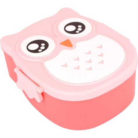 Tragbare Lunchbox für Kinder aus Kunststoff, niedliches Eulenmotiv, mikrowellengeeignet, lebensmittelecht, praktische Aufbewahrung (1/5)