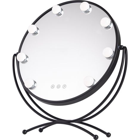 Miroir de maquillage éclairé LED 4200ºK 48x43Cm Noir 40.000H [SUN-KRS-430-B]