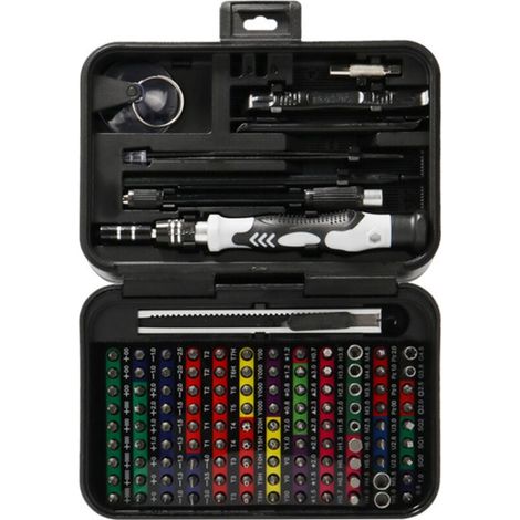 132 en 1 Tournevis de Precision, XU,Transportable Kit, Magnétique Outils de Réparation Destiné à Réparer Smartphone,Ordinateur,Tablette,Lunettes,Montre,Petits Appareils Ménagers - KZQ (1/4)