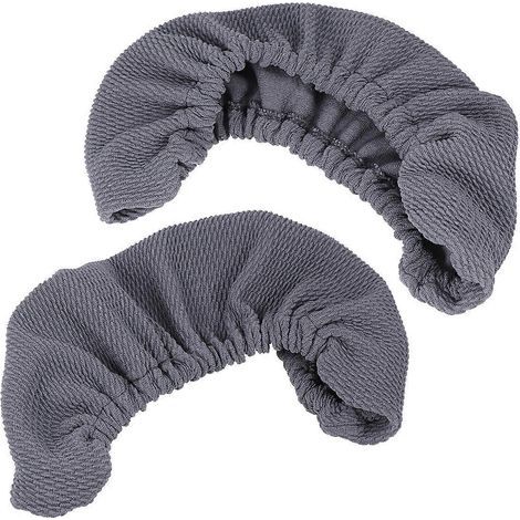 Lot de 2 housses de protection épaisses pour accoudoirs de chaise de bureau avec élastique (gris)-Grey (1/3)