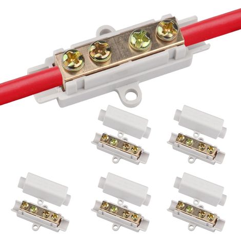 5 Pièces Connecteur de Fil, Laiton Borne de Câblage Rapide Gris Bornier D'épissure, Bornier à Vis, pour Plage de Câblage 2,5 à 16 mm² (1/5)