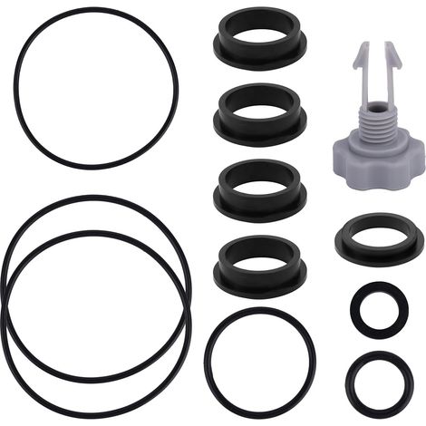 Joint d'Étanchéité Kit pour Pompes Filtre Sable Pièces Rechange, Caoutchouc Filtre Piscine Pompe Joints Toriques avec Soupape Purge d'air Fuite Réparation Ensemble pour Piscine Hors Sol (1/5)