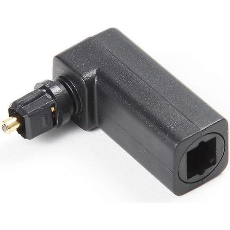 Adaptateur de câble audio optique Toslink à 90 degrés (mâle-femelle) à angle droit et rotation à 360° pour PC, TV et DVD stéréo. (1/5)