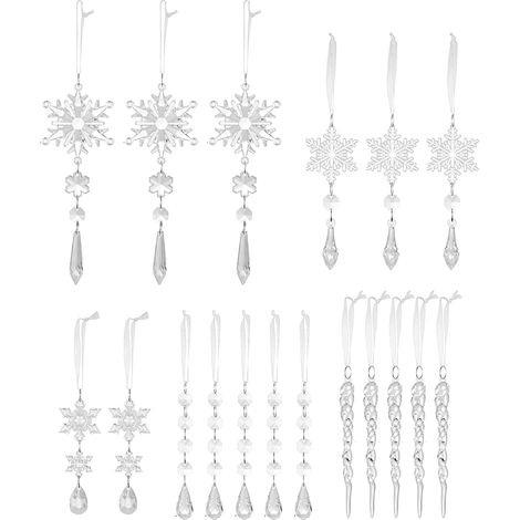 Décoration cristal transparent - ambiance cosy pour vacances - transparent et discret - lot de 18 pièces (1/5)
