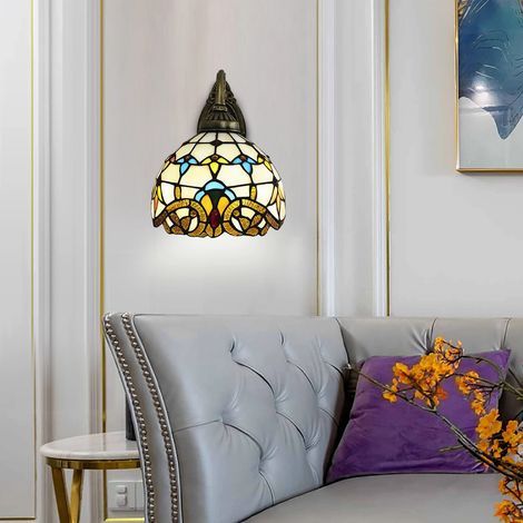 Retro Wandleuchte Landhausstil Tiffany Wandlampe Schlafzimmer Nachttischlampe