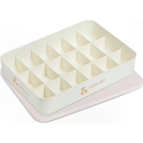 Boîte de rangement pour sous-vêtements avec couvercle, organiseur de chaussettes et culottes pour maison, boîte à lingerie (1/5)