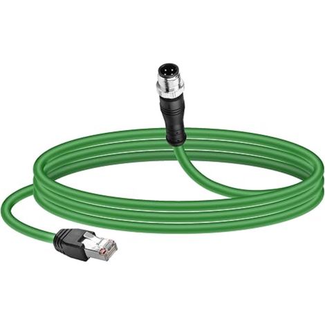 Câble Ethernet M12 vers RJ45, 8 broches Code A mâle Cat5e blindé industriel SFTP 4PR 26AWG (1/5)