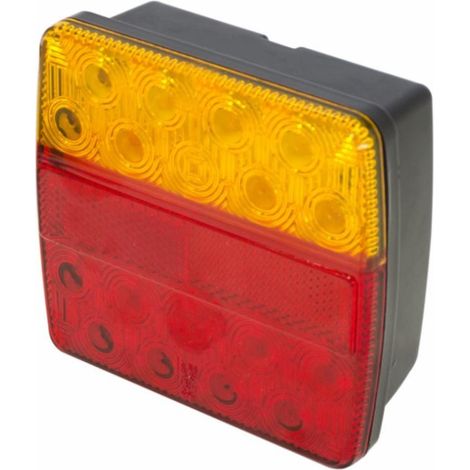 Feu arrière droit 3 fonctions + catadioptre Led 12v 105x100 mm