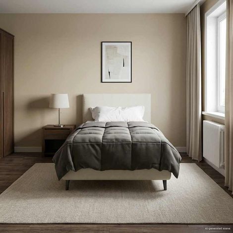 vidaXL Duvet d'hiver Matelassé Gris clair 140 x 220 cm Microfibre (1/5)