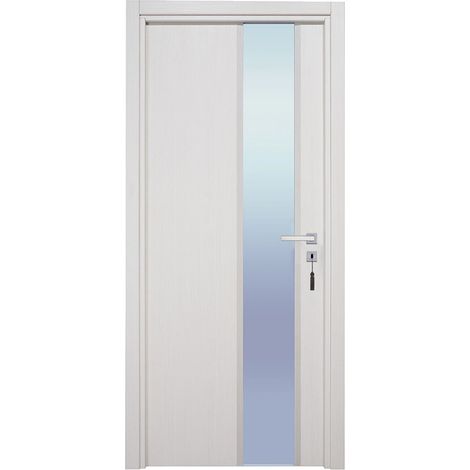 Bloc-porte pose fin de chantier collection PREMIUM Enzo, H.204 x l.73 cm, aspect chêne blanc, réversible  - Reivilo