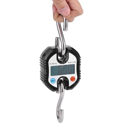 Balance de grue électronique portative 150 kg,crochet de pesage numérique avec boucle,balance suspendue compacte pour bagages (Noir) (1/5)