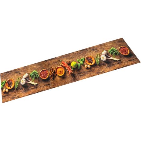 Küchenteppich Waschbar Gewürze 60x180 cm Samt