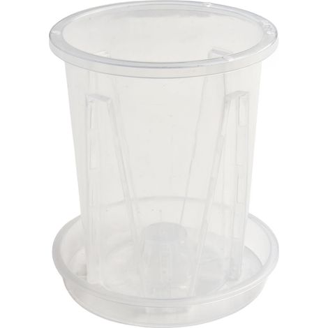 Pots de fleurs en plastique transparent avec soucoupe, contenants transparents (1/4)