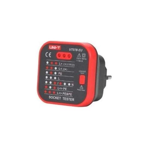 UNI-T UT07B-EU SÉRIE UT07 TESTEUR DE PRISES AVEC RCD POUR PRISE EU 230 V 50/60 HZ