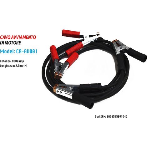 Câble De Démarrage D'urgence Pour Voiture, Pinces, 8 000 A, 2 Mètres, Maxtech Ca-av001