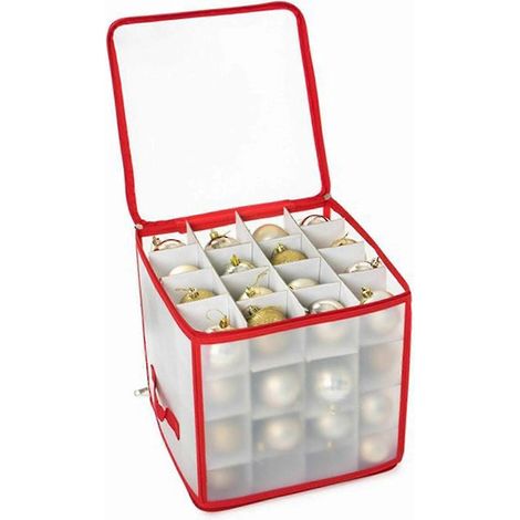 Boîte de rangement pour décorations de Noël, sac organisateur avec poignées, rangement jusqu'à 64 Xinda (1/5)