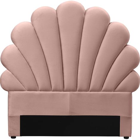 Testata letto conchiglia 110 cm Velluto Rosa - MOANA