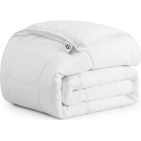 Couette matelassée avec languettes d'angle pour Housse de Couette pour lit Simple, légère et rafraîchissante, hypoallergénique, Lavable en Machine, lit jumeau, Blanc Vif (1/5)