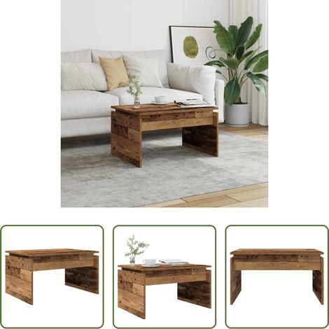 Bois d'ingénierie - Table basse vieux bois 68x50x38 cm bois d'ingénierie (1/5)