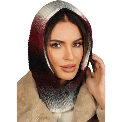 Cagoule à capuche avec boutons-pression, Cameo-Virginie bordeaux (1/2)
