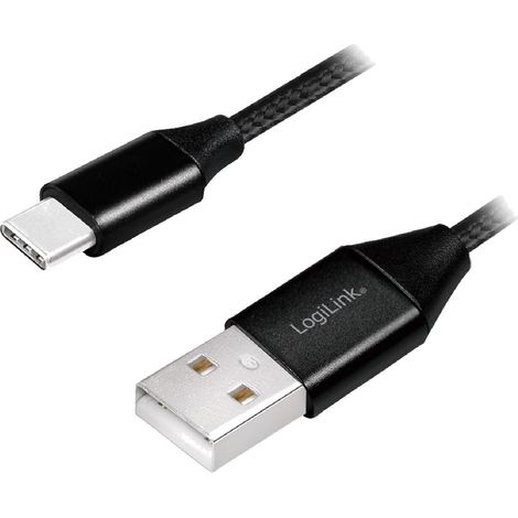 Cable USB 2.0 USB A male USB C male 1m - Noir