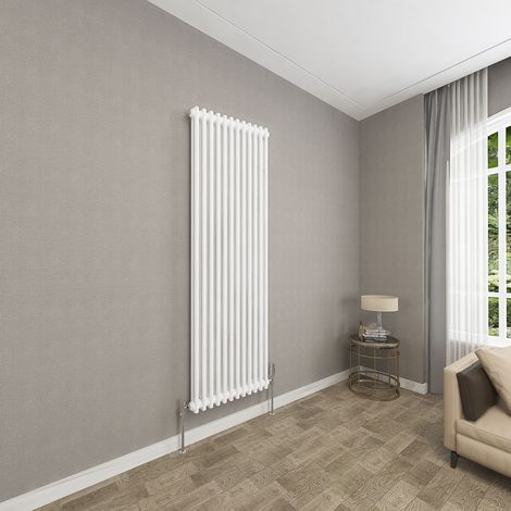 Traditional Cast Iron Style Radiator Vertical 2 Column White 1800x560mm (1/5)
