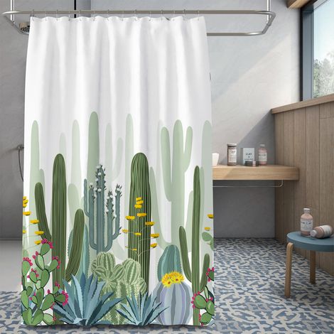 Filiyano-Rideau de douche imperméable à motif végétal et résistant à la moisissure, peignoir (1/5)