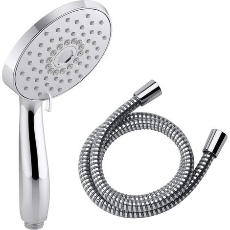 Mira Response 1.25m Shower Hose PVC Chrome + 94mm Forte Shower Head Easy Clean (1/5)