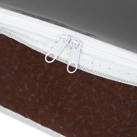 Boîte de rangement imperméable pour chaussures avec couverture PVC et zipper, organisateur avec séparateurs ajustables, dimensions 84x31x11.5cm en Oxford et carton, couleur café (1/5)