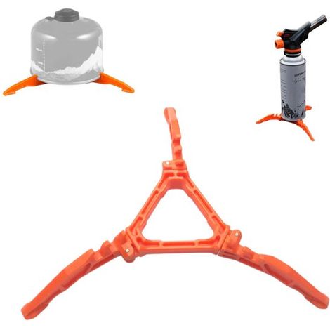 1 pièce - Support pliable pour bouteille de gaz - Support pour bouteille de gaz - Support pour réchaud à gaz orange - Support trépied pour réchaud extérieur - Support plat pour bouteille de gaz, coule (1/5)