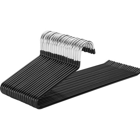 Cintres à pantalons, lot de 20, gain de place, antidérapants, ouverts, pour penderie, dressing, noir, 35 x 11 cm (1/5)