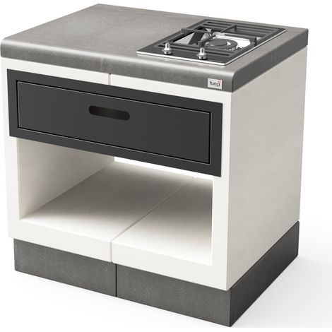 TUOZI - Módulo de soporte para encimeras KITAWAY GAS para Barbacoa de Obra Prefabricada (Blanco, Gris - 84 x 63 x 63 cm) - Uso en Exteriores (1/2)