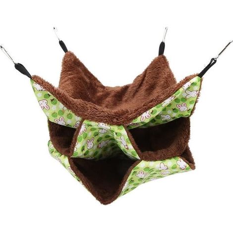 Hamac pour petit animal - AIZ - Lit suspendu - Vert - 32x32x3cm - Rongeur (1/4)
