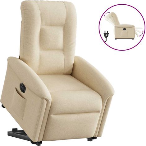 Relaxsessel mit Aufstehhilfe Elektrisch Creme Stoff vidaXL (1/5)