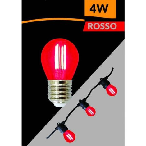Trade Shop - Lampadina Led A Filamento G45 Attacco E27 4w A Globo Luce Colorata Rosso G45a-tr - (1/5)