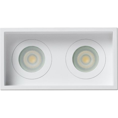 ACRE Deckeneinbauleuchte weiß quadratisch 2 Lichter IP44