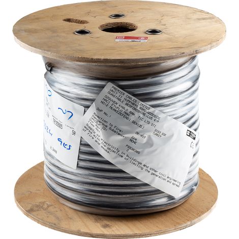 Rs Pro – Câble coaxial 3 conducteurs 1,5 mm² – Gaine PVC noir – Tension 600/1000V – Diamètre 11,9mm – Température -15°C à +90°C (1/2)