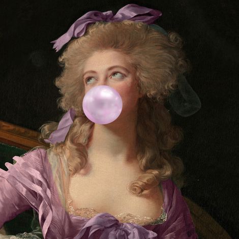 Tableau sur toile bubble gum pop 90x90 cm - Impression sur Toile Murale Décorative - Image imprimée en HD sur Toile - Toile sur Châssis en Bois FSC - Fabriqué en France