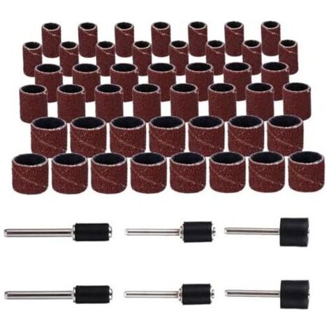 Lot de 51 Mandrins Tambour pour Ponceuse à Manchons Ponçage en Papier Verre Abrasif Boîte Rangement Incluse Compatible Travaux Bois Métal et Polissage - (1/5)