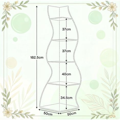 Étagère murale d'angle 5 niveaux, support de rangement pour plantes, étagère d'angle en métal robuste, bibliothèque compacte pour salon et balcon (1/5)
