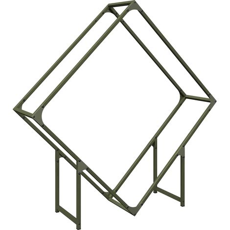 Portant de bois chauffage vert olive 100x25x100 cm