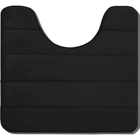 Tapis De Bain En Mousse À Mémoire De Forme - Forme En U Pour WC - 40 X 50 Cm - Noir - 1 Pièce (1/5)