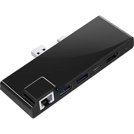 Station d'accueil ROCKETEK pour Surface Pro 7, hub 7 en 1, 2 ports USB 3.0, charge rapide USB-C PD 60 W, lecteur de cartes (1/5)