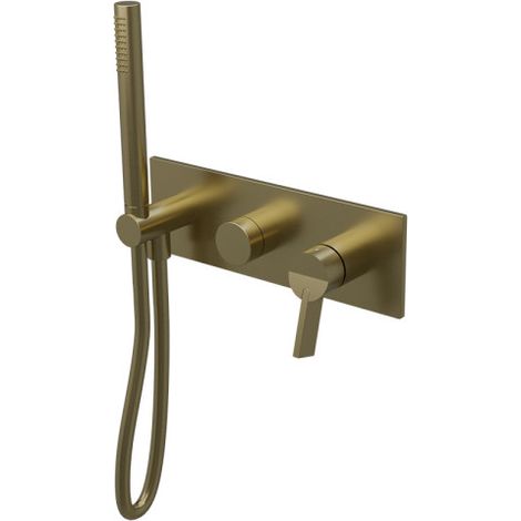 Facade Mitigeur Bain Douche 2 Sorties Piega Or Brosse - CRISTINA ONDYNA PA60296I